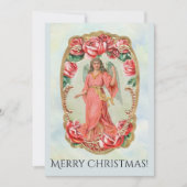 Kerstmis Victoriaans Angel Uitnodiging tot Rozen (Voorkant)