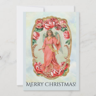 Kerstmis Victoriaans Angel Uitnodiging tot Rozen