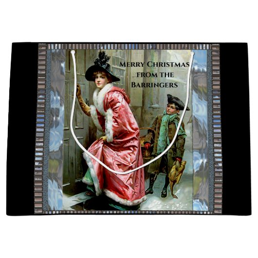 Kerstmis Victoriaans Groot Cadeauzakje (Voorkant)