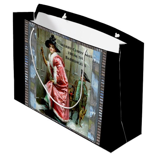 Kerstmis Victoriaans Groot Cadeauzakje (Achterkant Gekanteld)