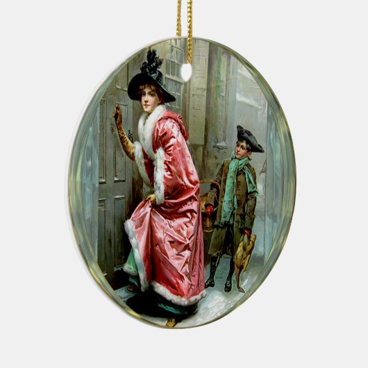 Kerstmis Victoriaans Keramisch Ornament (Rechts)