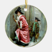 Kerstmis Victoriaans Keramisch Ornament (Voorkant)