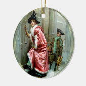 Kerstmis Victoriaans Keramisch Ornament (Links)