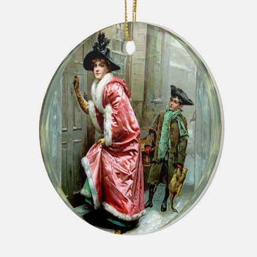 Kerstmis Victoriaans Keramisch Ornament (Links)