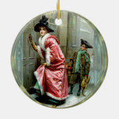 Kerstmis Victoriaans Keramisch Ornament (Achterkant)