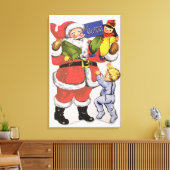 Kerstmis, Victoriaans kerstkaart Canvas Afdruk (Insitu (Woonkamer))