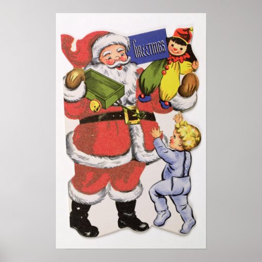 Kerstmis, Victoriaans kerstkaart Poster (Voorkant)