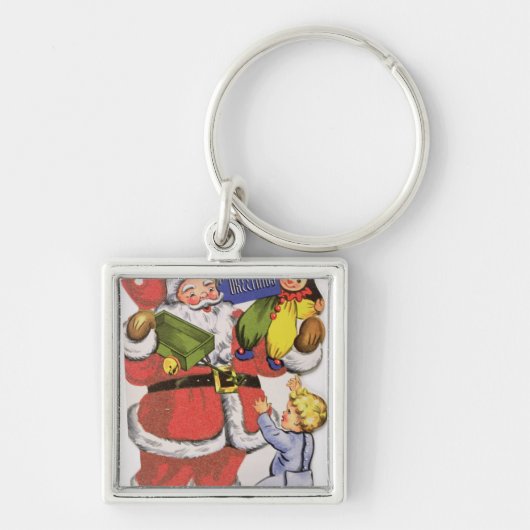 Kerstmis, Victoriaans kerstkaart Sleutelhanger (Voorkant)
