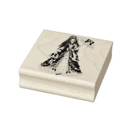 Kerstmis Victoriaanse Prinses met Parasol Rubberstempel
