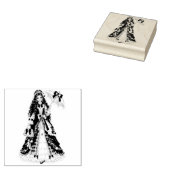 Kerstmis Victoriaanse Prinses met Parasol Rubberstempel (Gestempeld)
