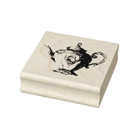 Kerstmis Victoriaanse theepot Rubberstempel (Stempel)