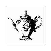 Kerstmis Victoriaanse theepot Rubberstempel (Afrduk)
