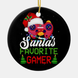 Kerstmis Video Gamer Santa's Favoriete Gamer Gamer Keramisch Ornament