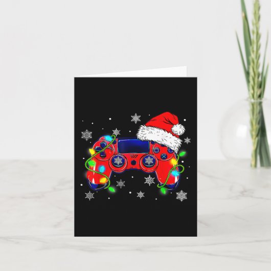 Kerstmis Videospel Controller Sinterklaas Hoed Gam Kaart (Voorkant)