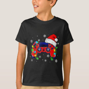 Kerstmis Videospel Controller Sinterklaas Hoed Gam T-shirt