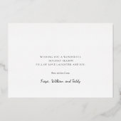 Kerstmis vier familie foto minimalist groen folie feestdagenkaart (Achterkant)