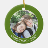 Kerstmis vieren met je favoriete foto keramisch ornament (Voorkant)