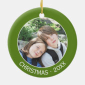 Kerstmis vieren met je favoriete foto keramisch ornament (Achterkant)