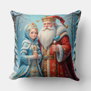 Kerstmis vieren met Kerstman en Sneeuwmeisje Kussen