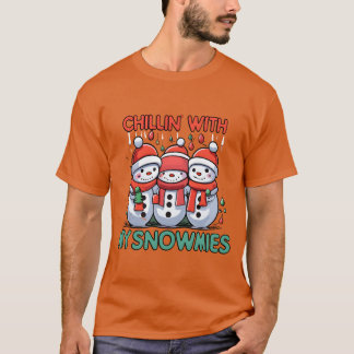 Kerstmis vieren met mijn sneeuwvriendjes Kerstman T-shirt