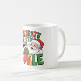 Kerstmis vieren met Santa's glimlach Koffiemok