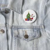 Kerstmis vieren ronde button 5,7 cm (In situ)