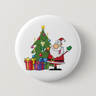 Kerstmis vieren ronde button 5,7 cm