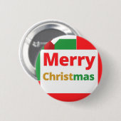 Kerstmis viering ontwerp op ronde button 5,7 cm (Voorkant /achterkant)