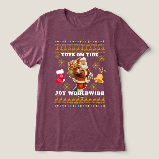 Kerstmis viering Tri-Blend T-shirt (Design voorkant)
