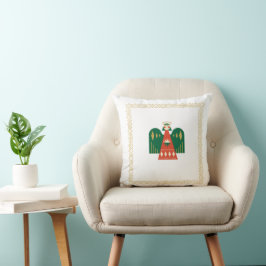 Kerstmis vierkant kussen | Aanpasbare Festive Hol