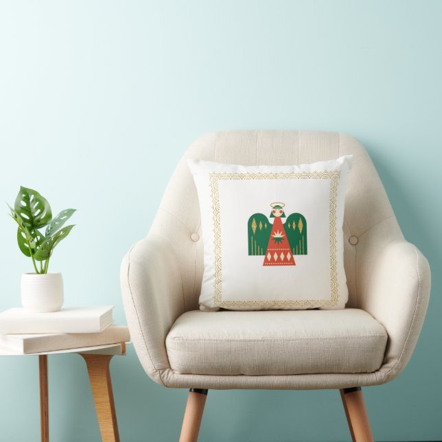 Kerstmis vierkant kussen | Aanpasbare Festive Hol (Stoel)