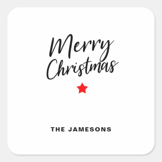 Kerstmis vierkant sticker (Voorkant)