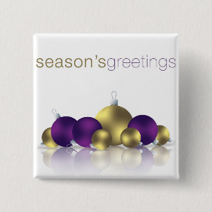 Kerstmis Vierkante Button 5,1 Cm