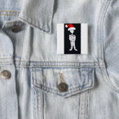 Kerstmis Vierkante Button 5,1 Cm (In situ)