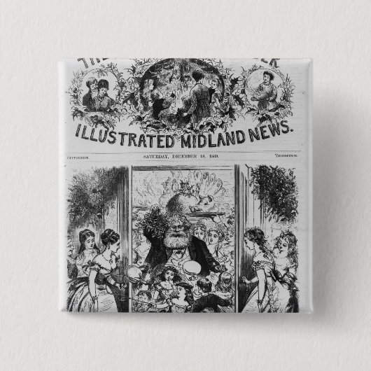 Kerstmis Vierkante Button 5,1 Cm (Voorkant)