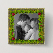 Kerstmis Vierkante Button 5,1 Cm (Voorkant)