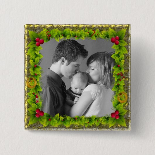 Kerstmis Vierkante Button 5,1 Cm (Voorkant)