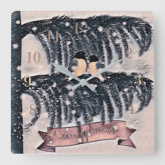 Kerstmis,  vierkante klok (Voorkant)