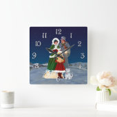 Kerstmis Vierkante Klok (Huis)