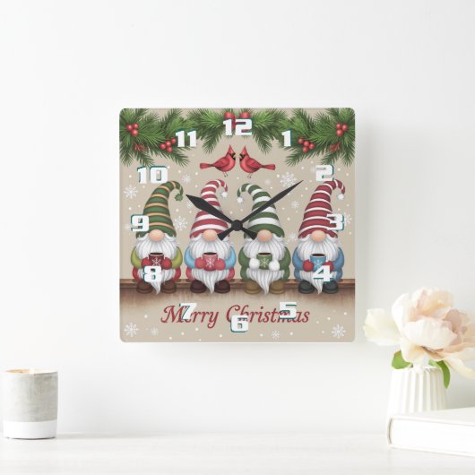 Kerstmis Vierkante Klok (Huis)