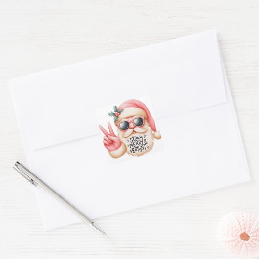 Kerstmis Vierkante Sticker (Envelop)