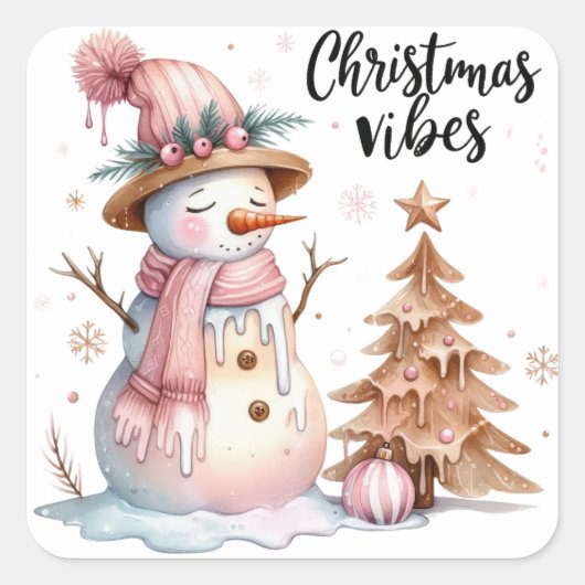 Kerstmis Vierkante Sticker (Voorkant)