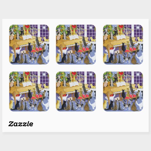 Kerstmis Vierkante Sticker (Vel)