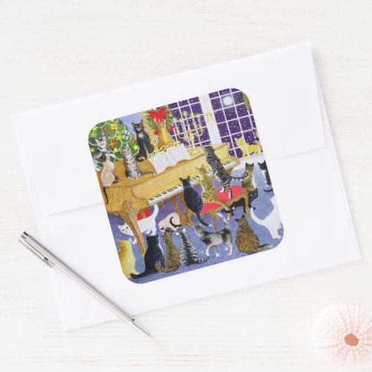 Kerstmis Vierkante Sticker (Envelop)