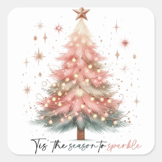 Kerstmis Vierkante Sticker (Voorkant)