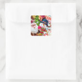 Kerstmis Vierkante Sticker (Tas)