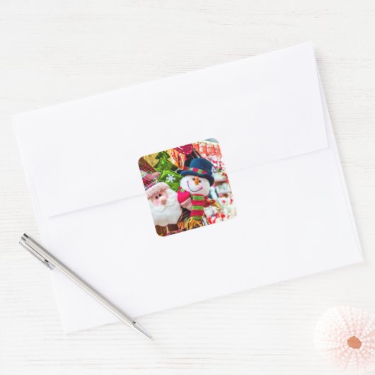 Kerstmis Vierkante Sticker (Envelop)