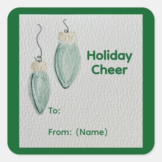 Kerstmis Vierkante Sticker (Voorkant)