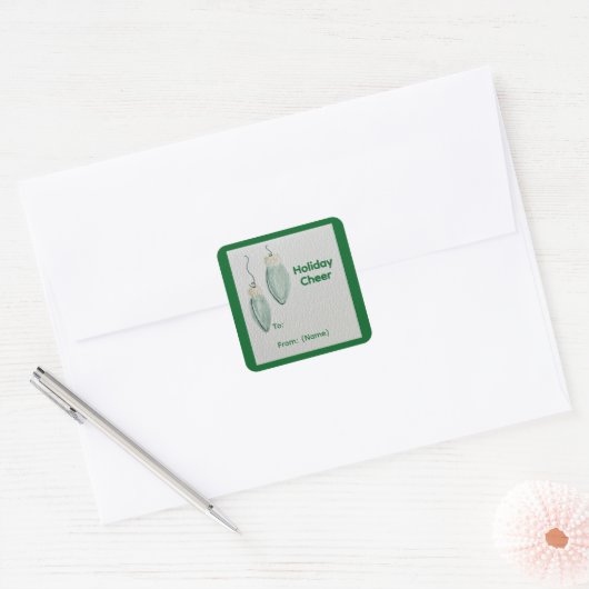 Kerstmis Vierkante Sticker (Envelop)