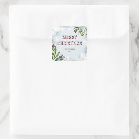 Kerstmis Vierkante Sticker (Tas)